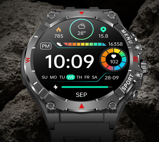 Smartklocka GPS-positionering Höjdtryck Kompass Puls Bluetooth-samtal Sportklocka