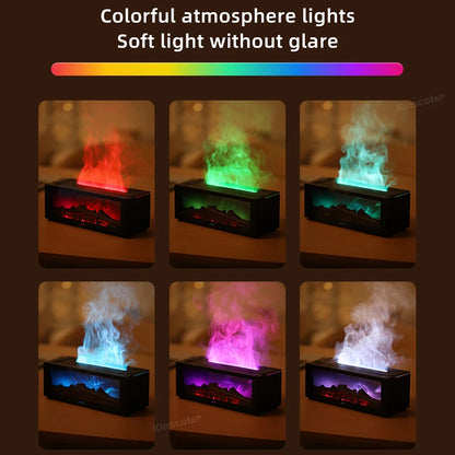 Flammande atmosfär luftfuktare simulering eldstad