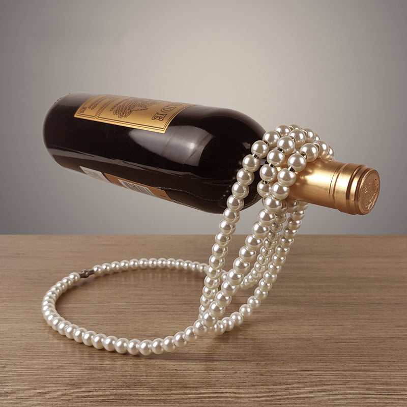 Pärlhalsband Vinställ i rostfritt stål Vinsockel Klämhållare Suspension Champagne Whisky Små prydnader