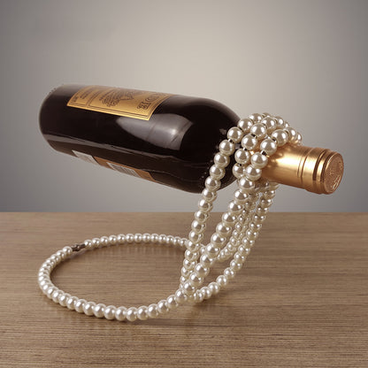 Pärlhalsband Vinställ i rostfritt stål Vinsockel Klämhållare Suspension Champagne Whisky Små prydnader