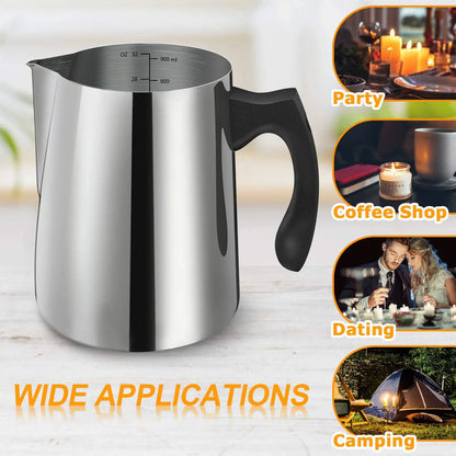 Ljusframställning hällgryta 32 oz dubbelpanna vax smältdegel 304 kanna i rostfritt stål med värmebeständigt handtag