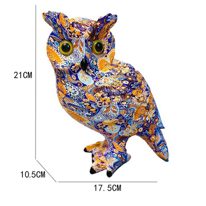 Kreativa färgglada ugglor harts ornament