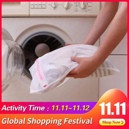 3 Storlek Polyester Mesh Tvättväska Polyester Tvättnätspåse För Underkläder Strumpa Tvättmaskin Påse Kläder BH-väskor
