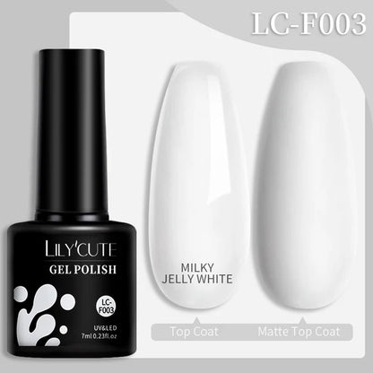 LILYCUTE 7ML Färgglad Gel Nagellack 129 Färger Långvarig För Manikyr Semi Permanent Base Top Coat Nail Art UV Gel Lack