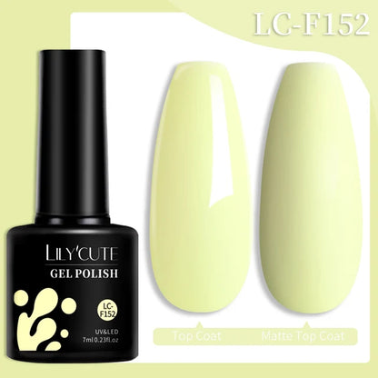 LILYCUTE 7ML Färgglad Gel Nagellack 129 Färger Långvarig För Manikyr Semi Permanent Base Top Coat Nail Art UV Gel Lack
