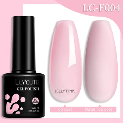 LILYCUTE 7ML Färgglad Gel Nagellack 129 Färger Långvarig För Manikyr Semi Permanent Base Top Coat Nail Art UV Gel Lack