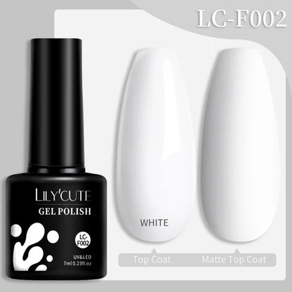 LILYCUTE 7ML Färgglad Gel Nagellack 129 Färger Långvarig För Manikyr Semi Permanent Base Top Coat Nail Art UV Gel Lack