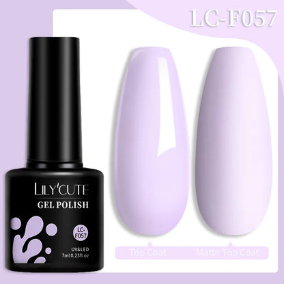 LILYCUTE 7ML Färgglad Gel Nagellack 129 Färger Långvarig För Manikyr Semi Permanent Base Top Coat Nail Art UV Gel Lack