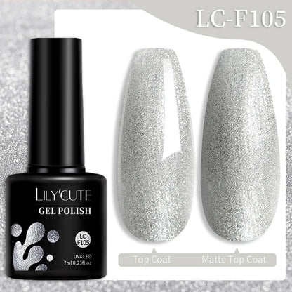 LILYCUTE 7ML Färgglad Gel Nagellack 129 Färger Långvarig För Manikyr Semi Permanent Base Top Coat Nail Art UV Gel Lack