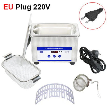 Ultraljudsrengöring 800ml Ultraljudsglasrengöring 40KHZ högfrekvent ultraljudstvättbad för smycken Rengöring av glasögon35W
