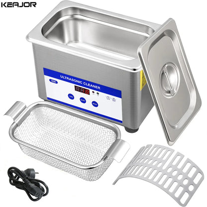 Ultraljudsrengöring 800ml Ultraljudsglasrengöring 40KHZ högfrekvent ultraljudstvättbad för smycken Rengöring av glasögon35W