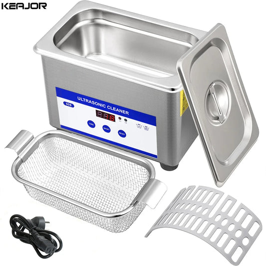 Ultraljudsrengöring 800ml Ultraljudsglasrengöring 40KHZ högfrekvent ultraljudstvättbad för smycken Rengöring av glasögon35W