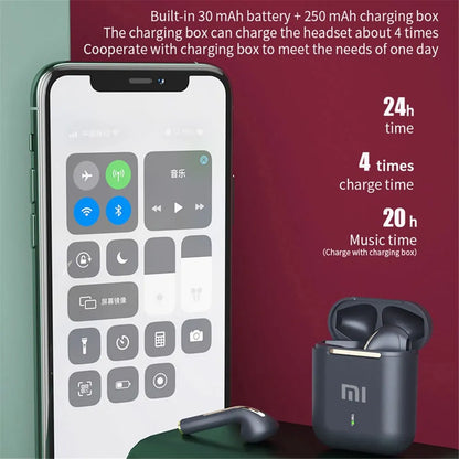 Xiaomi J18 trådlös hörlur HiFI In-ear Stereo med mikrofon Bluetooth Touch Vattentät brusreducerande.