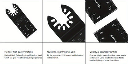 97-delars set med oscillerande sågblad: Multiverktyg för trä- och metallskärning, bimetallsågblad + sandpapper och snabbkopplingssågblad - Passar Dewalt, Ryobi, Milwaukee, Rockwell, Fein, Makita