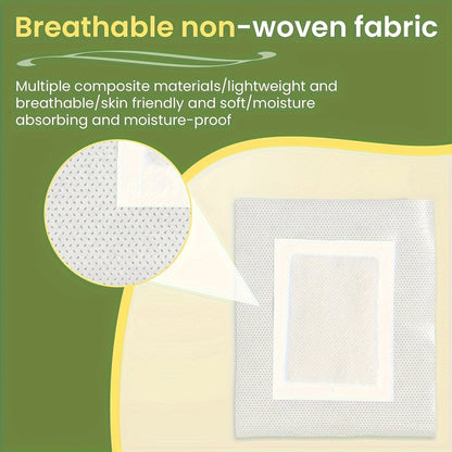 10 st djuprengörande fotplåster, naturlig bambuvinäger ingefärapulver fotkuddar för fotvård, självhäftande ark, efter fotbad när du sover varmt och slappnar av