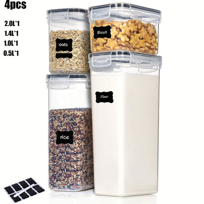 För husbilsorganisation! 4/8/10 st lufttäta matförvaringsbehållare med lock, BPA-fria plastbehållare för kök och skafferi för organisation av flingor, mjöl, socker, lämpliga husbil/husvagn